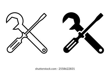 Repair tools icon set. Vector illustration.