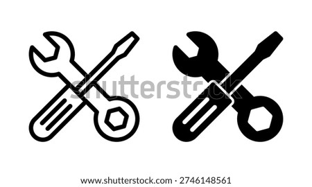 Repair tools icon set vector. tool sign and symbol. setting icon. Wrench and screwdriver. Service