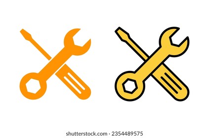 Repair tools icon set for web and mobile app. tool sign and symbol. setting icon. Wrench and screwdriver. Service