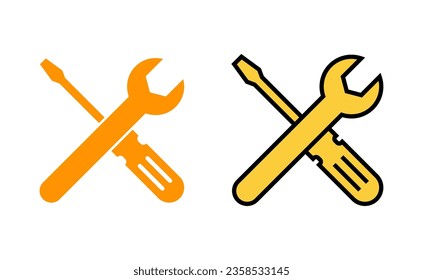 Repair tools icon set for web and mobile app. tool sign and symbol. setting icon. Wrench and screwdriver. Service