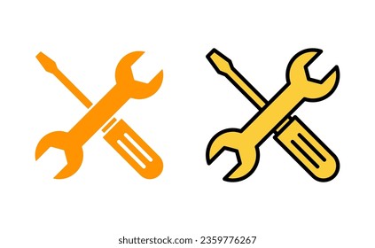 Repair tools icon set for web and mobile app. tool sign and symbol. setting icon. Wrench and screwdriver. Service