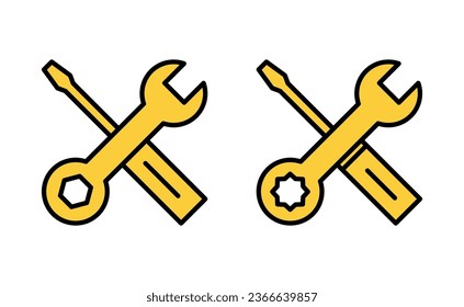 Repair tools icon set for web and mobile app. tool sign and symbol. setting icon. Wrench and screwdriver. Service