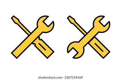 Repair tools icon set for web and mobile app. tool sign and symbol. setting icon. Wrench and screwdriver. Service