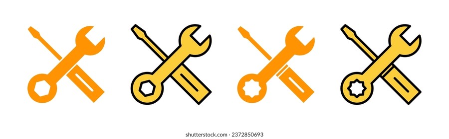 Repair tools icon set for web and mobile app. tool sign and symbol. setting icon. Wrench and screwdriver. Service