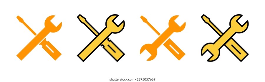 Repair tools icon set for web and mobile app. tool sign and symbol. setting icon. Wrench and screwdriver. Service