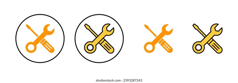 Repair tools icon set for web and mobile app. tool sign and symbol. setting icon. Wrench and screwdriver. Service
