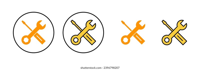 Repair tools icon set for web and mobile app. tool sign and symbol. setting icon. Wrench and screwdriver. Service
