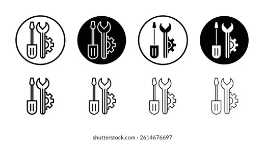 Repair tools icon Simple outline vector logo