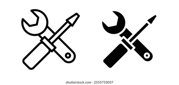 Repair tools icon symbol collection on white background.