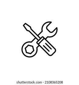 Repair tools icon. tool sign and symbol. setting icon. Wrench and screwdriver. Service