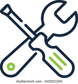 Repair tools icon in trendy flat style isolated on white background