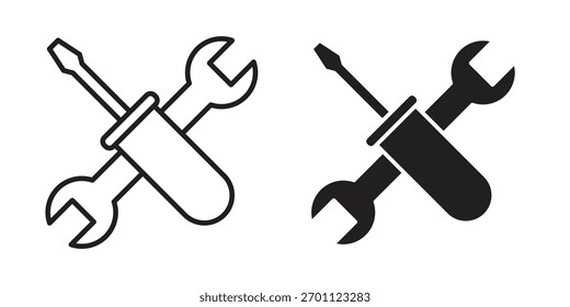 Repair tools icon vector glyph flat and trendy stroke line pack