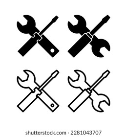 Repair tools icon vector illustration. tool sign and symbol. setting icon. Wrench and screwdriver. Service
