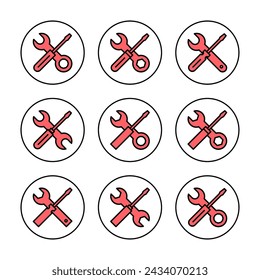 Repair tools icon vector illustration. tool sign and symbol. setting icon. Wrench and screwdriver. Service