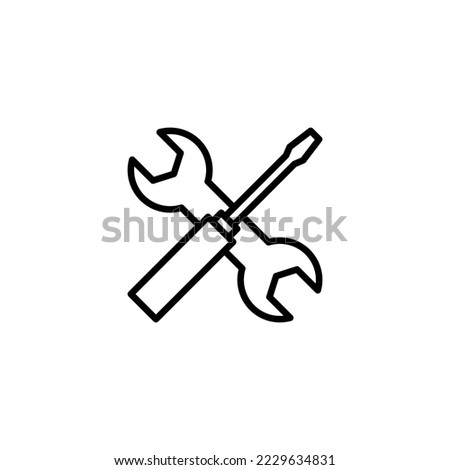 Repair tools icon vector illustration. tool sign and symbol. setting icon. Wrench and screwdriver. Service