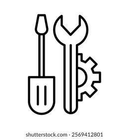 Repair tools icon Vector logo outline