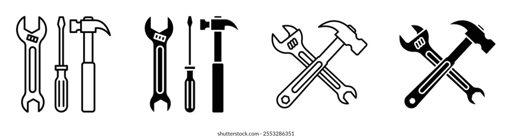 Repair tools icon vector set. EPS10