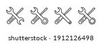 Repair tools icon vector. tool icon vector. setting icon vector. Wrench and screwdriver. support, Service