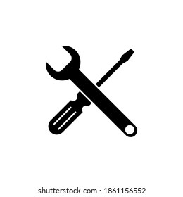 Repair tools icon vector. tool icon vector. setting icon vector. Wrench and screwdriver. support, Service