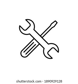 Repair tools icon vector. tool icon vector. setting icon vector. Wrench and screwdriver. support, Service