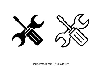 Repair tools icon vector. tool sign and symbol. vectorting icon. Wrench and screwdriver. Service