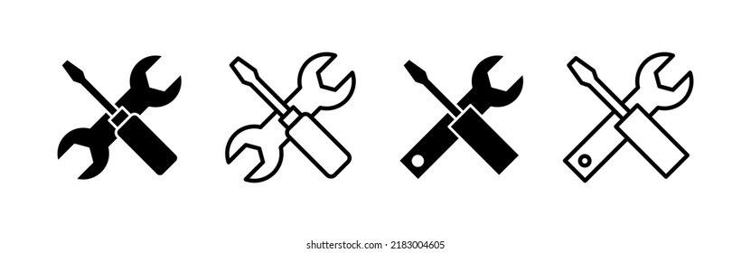 Repair tools icon vector. tool sign and symbol. setting icon. Wrench and screwdriver. Service