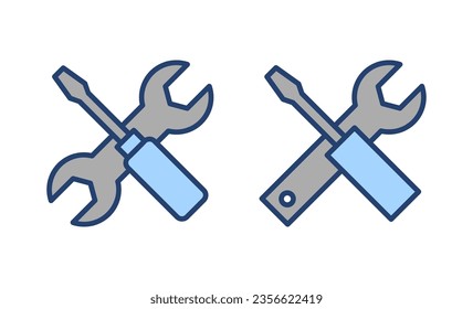 Repair tools icon vector. tool sign and symbol. setting icon. Wrench and screwdriver. Service
