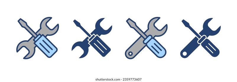 Repair tools icon vector. tool sign and symbol. setting icon. Wrench and screwdriver. Service