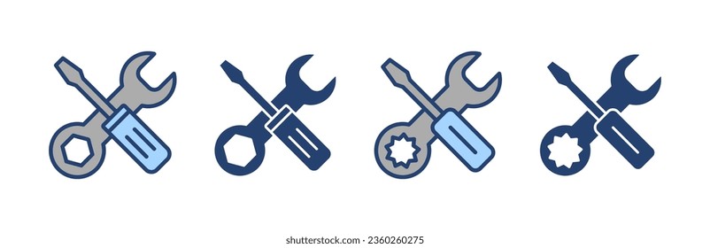 Repair tools icon vector. tool sign and symbol. setting icon. Wrench and screwdriver. Service