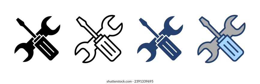 Repair tools icon vector. tool sign and symbol. setting icon. Wrench and screwdriver. Service