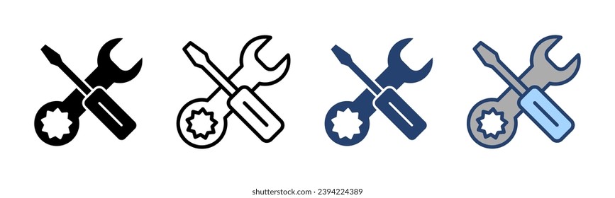 Repair tools icon vector. tool sign and symbol. setting icon. Wrench and screwdriver. Service