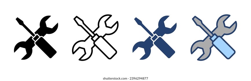 Repair tools icon vector. tool sign and symbol. setting icon. Wrench and screwdriver. Service