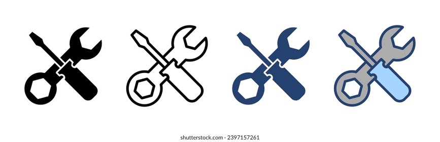 Repair tools icon vector. tool sign and symbol. setting icon. Wrench and screwdriver. Service