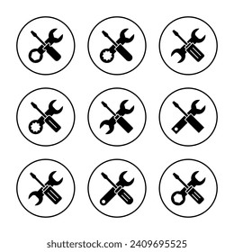 Repair tools icon vector. tool sign and symbol. setting icon. Wrench and screwdriver. Service