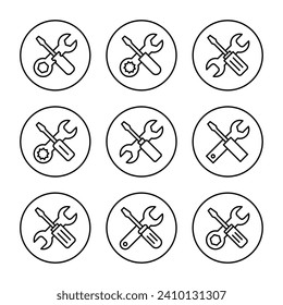 Repair tools icon vector. tool sign and symbol. setting icon. Wrench and screwdriver. Service