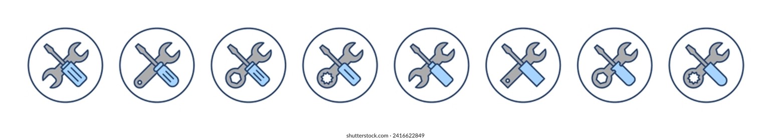 Repair tools icon vector. tool sign and symbol. setting icon. Wrench and screwdriver. Service