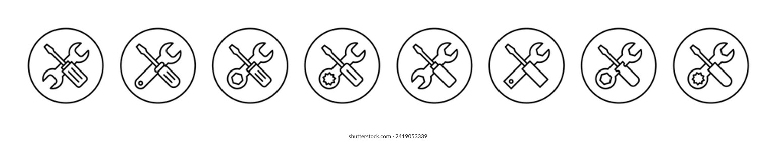 Repair tools icon vector. tool sign and symbol. setting icon. Wrench and screwdriver. Service