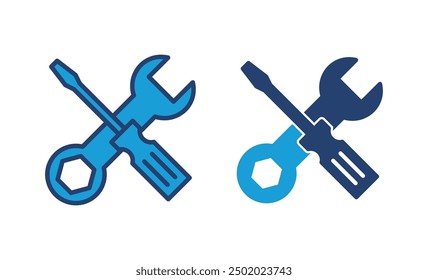 Werkzeug reparieren Symbol Vektor. Werkzeugsymbol-Vektor. Symbolvektor einstellen. Schraubenschlüssel und Schraubendreher. Support, Service