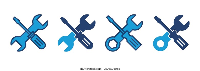 Repair tools icon vector. tool icon vector. setting icon vector. Wrench and screwdriver. support, Service