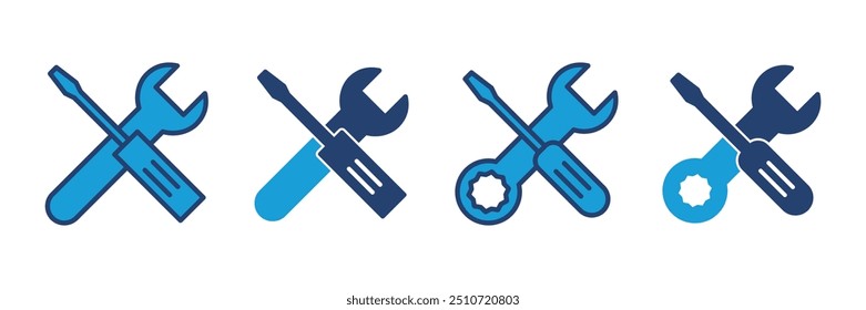 Repair tools icon vector. tool icon vector. setting icon vector. Wrench and screwdriver. support, Service