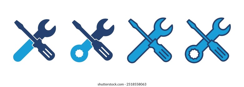 Repair tools icon vector. tool icon vector. setting icon vector. Wrench and screwdriver. support, Service