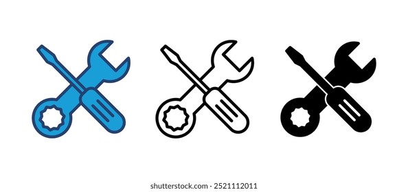 Repair tools icon vector. tool icon vector. setting icon vector. Wrench and screwdriver. support, Service