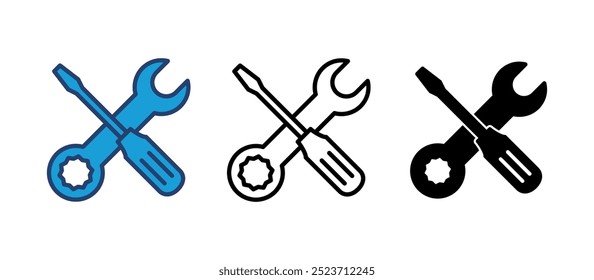 Repair tools icon vector. tool icon vector. setting icon vector. Wrench and screwdriver. support, Service