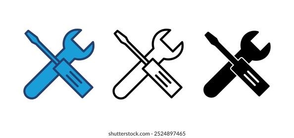 Repair tools icon vector. tool icon vector. setting icon vector. Wrench and screwdriver. support, Service