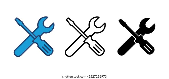 Repair tools icon vector. tool icon vector. setting icon vector. Wrench and screwdriver. support, Service