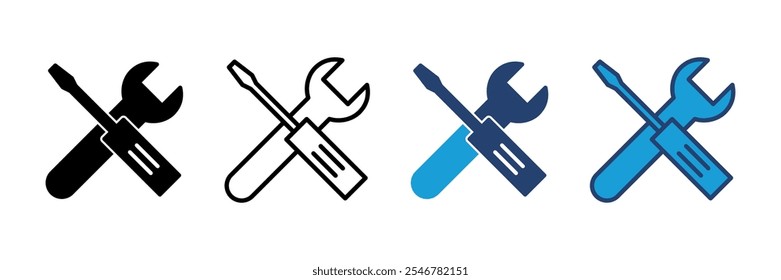 Repair tools icon vector. tool icon vector. setting icon vector. Wrench and screwdriver. support, Service