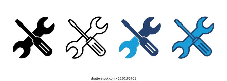 Repair tools icon vector. tool icon vector. setting icon vector. Wrench and screwdriver. support, Service