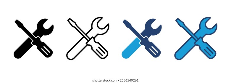 Repair tools icon vector. tool icon vector. setting icon vector. Wrench and screwdriver. support, Service