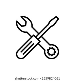 Repair tools icon vector. tool sign and symbol. setting icon. Wrench and screwdriver. Service