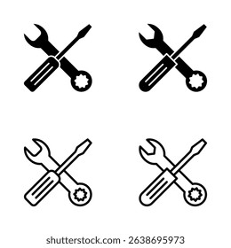 Repair tools icon vector. tool sign and symbol. setting icon. Wrench and screwdriver. Service